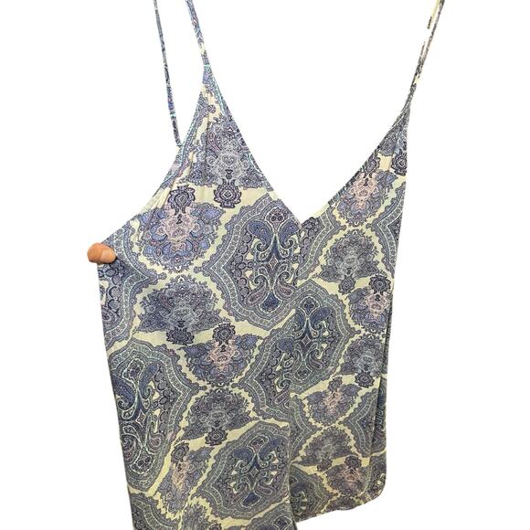 Victoria's Secret Women Small Romper Pajama Blue Paisley Spaghetti Straps - Picture 6 of 13